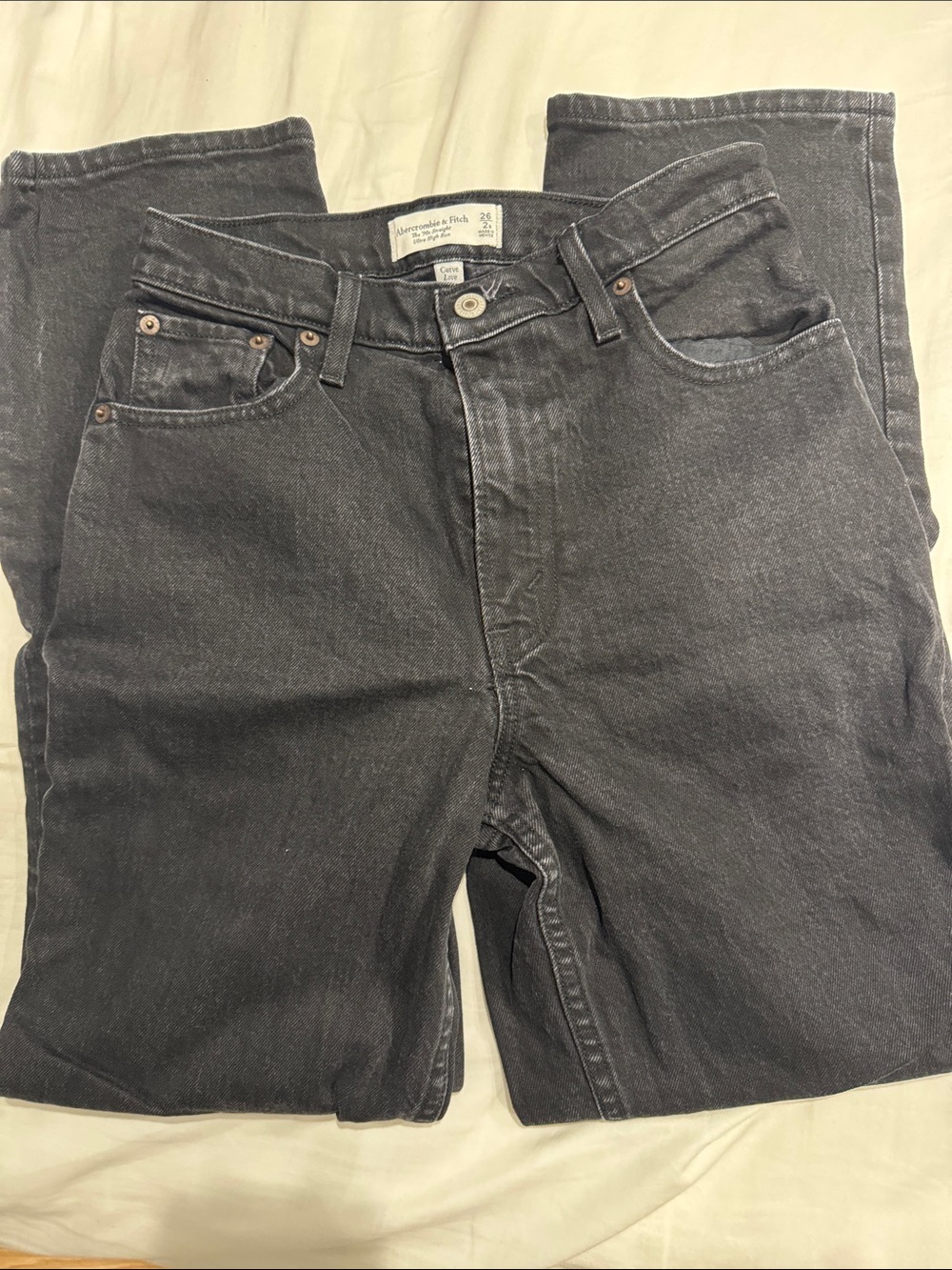 Abercrombie & Fitch Straight Black Wash Jeans